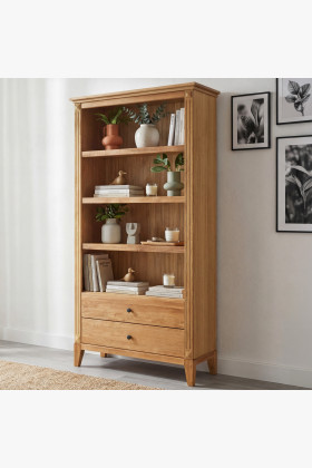 Massives Eichenregal 100 cm mit Schubladen skandinavisch